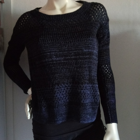 Blue Side Button Knit Sweater - Picture 6 of 11